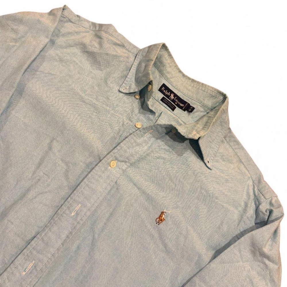 Ralph Lauren Yarmouth Mens Light Blue Oxford Button Down Shirt 16.5-35